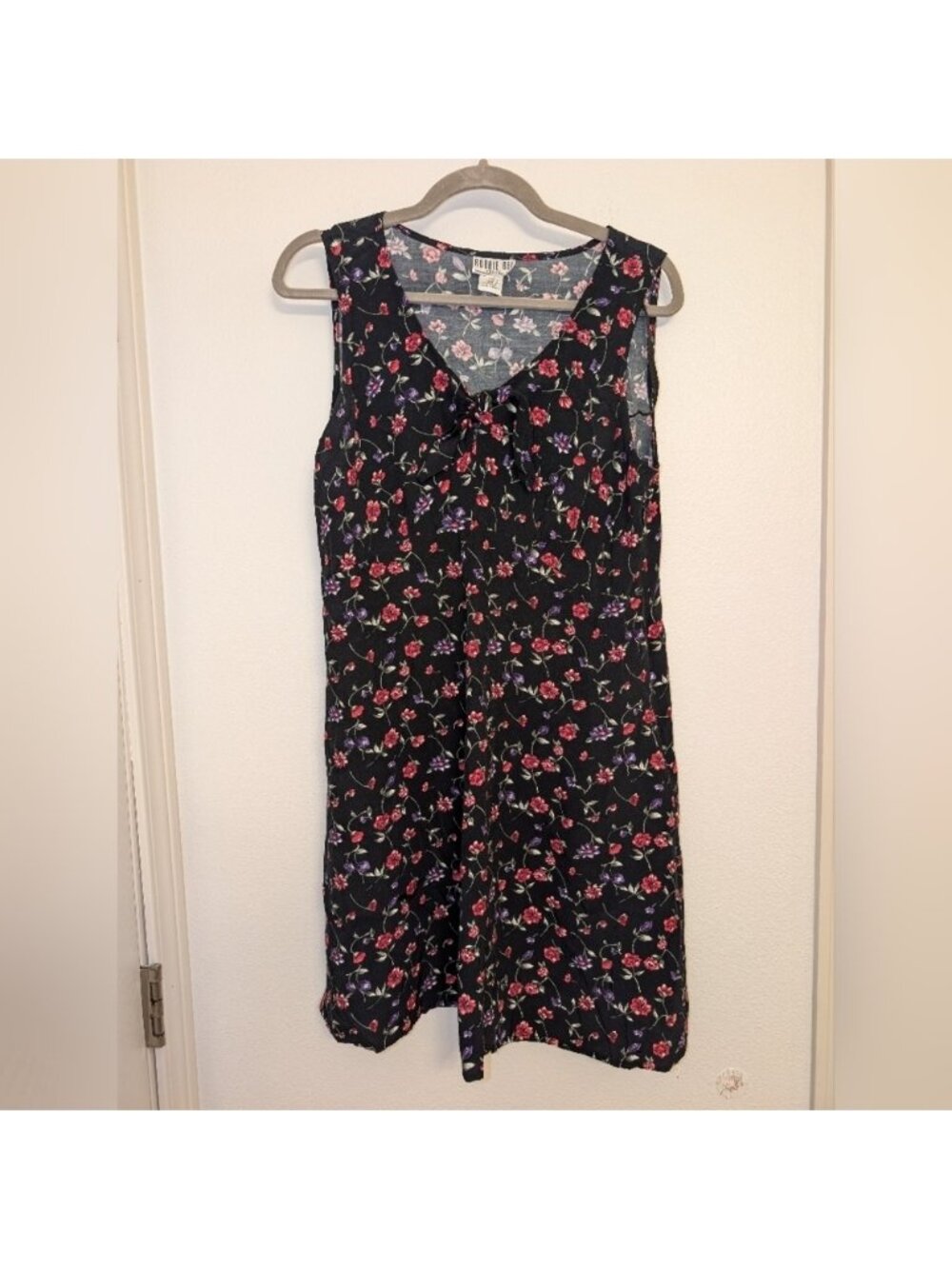 Vintage Robbie Bee Black Floral Midi Dress